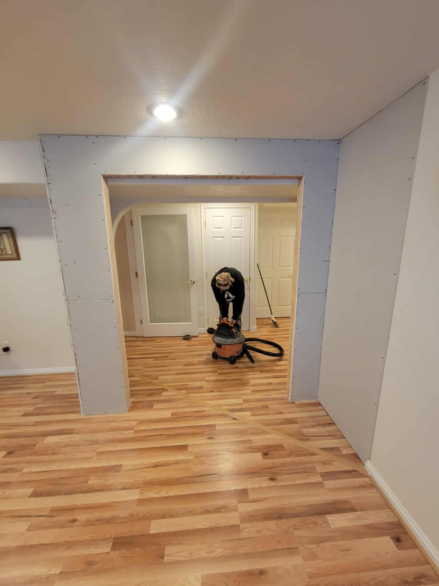 Basement mid-project cleanup between stages