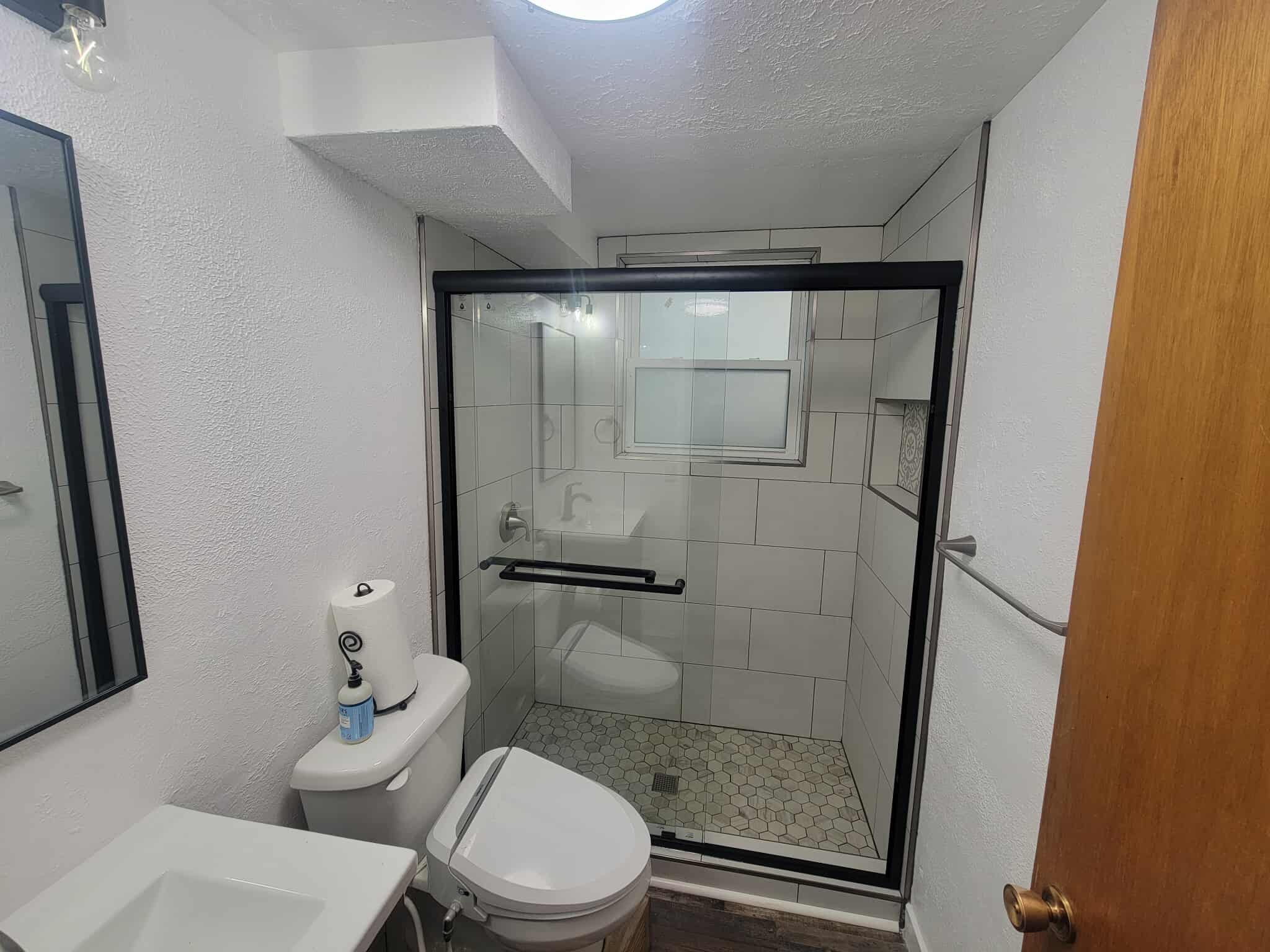Modern White Tile Bathroom